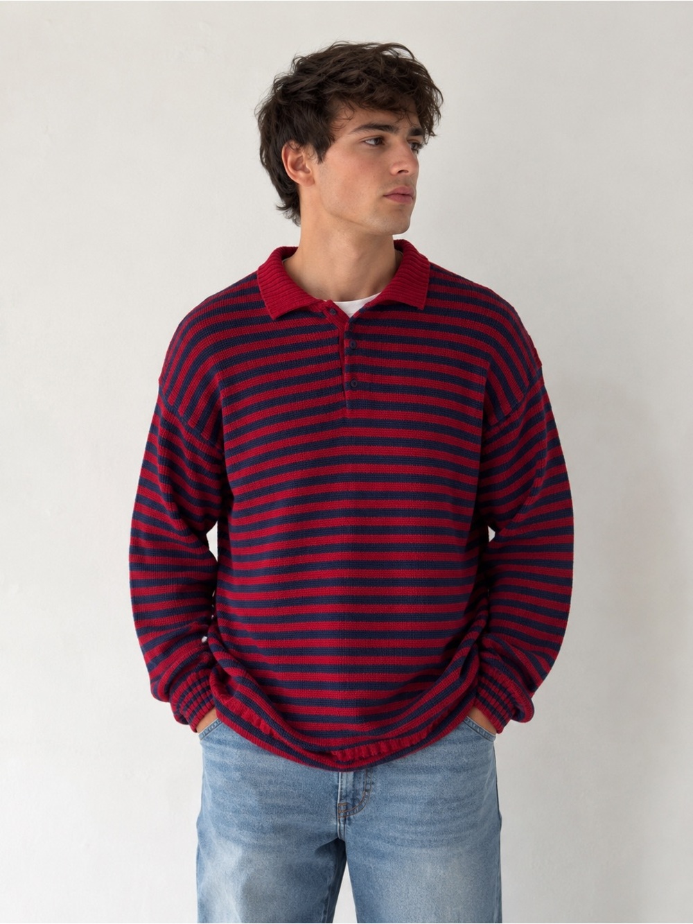 Vntg GAP‎ Heavyweight Cotton Knit Sweater Polo